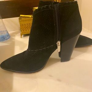 Vince Caputo black suede booties with zipper Size 8